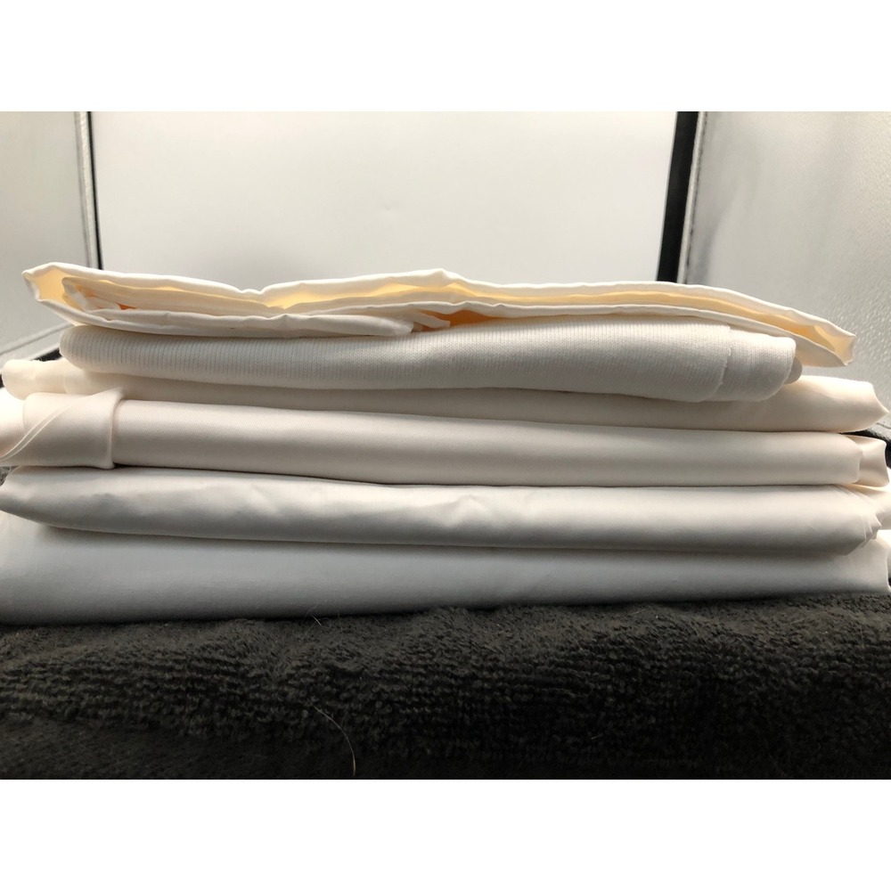 Vtg Asst Cream White Fabric Scraps Remnants Lot Satin Knit Cotton Mix 3lb 10 oz